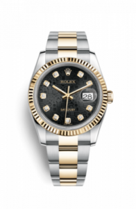 Rolex Datejust 36 Rolesor Yellow Fluted / Oyster / Black Computer 116233-0189