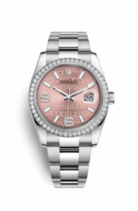 Rolex Datejust 36 Stainless Steel Diamond / Oyster / Pink Wave 116244-0039