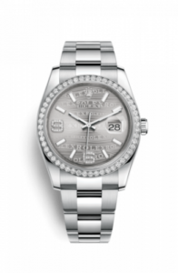 Rolex Datejust 36 Stainless Steel Diamond/ Oyster / Rhodium Wave 116244-0038