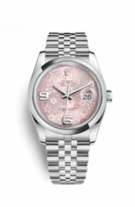 Rolex Datejust 36 Stainless Steel Domed / Jubilee / Pink Floral 116200-0086