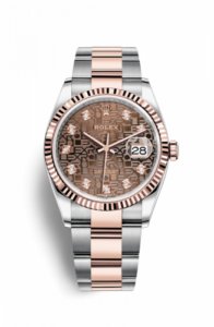Rolex Datejust 36 Stainless Steel / Everose / Fluted / Chocolate Computer / Oyster 126231-0026