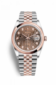 Rolex Datejust 36 Stainless Steel / Everose / Smooth / Chocolate Computer / Jubilee 126201-0025
