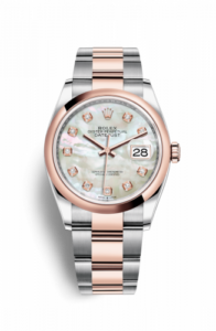 Rolex Datejust 36 Stainless Steel / Everose / Smooth / MOP Diamond / Oyster 126201-0022