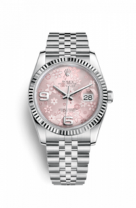 Rolex Datejust 36 Stainless Steel Fluted / Jubilee / Pink Floral 116234-0117