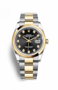 Rolex Datejust 36 Stainless Steel / Yellow Gold / Smooth / Black Diamond / Oyster 126203-0022