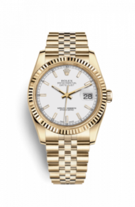 Rolex Datejust 36 Yellow Gold Fluted / Jubilee / White 116238-0072