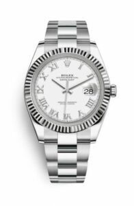 Rolex Datejust 41 Stainless Steel Fluted / White - Roman / Oyster 126334-0023
