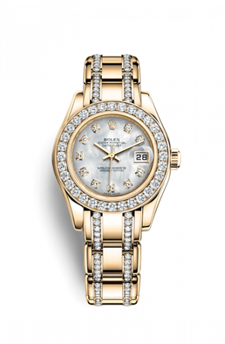 Rolex Datejust Pearlmaster 29 Yellow Gold Diamond Mother of Pearl Diamond 80298-0067