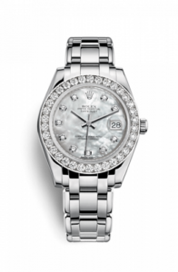 Rolex Datejust Pearlmaster 34 White Gold Diamond Mother of Pearl Diamonds 81299-0014