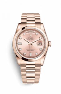 Rolex Day-Date 36 Everose Domed / President / Pink Diamond 118205f-0023