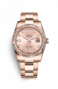 Rolex Day-Date 36 Everose Fluted / Oyster / Pink Diamonds 118235f-0058
