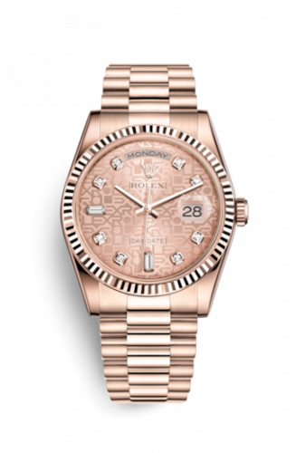 Rolex Day-Date 36 Everose Fluted / President / Pink Computer 118235f-0006
