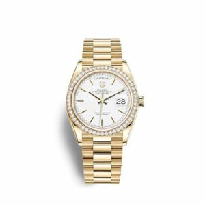 Rolex Day-Date 36 Yellow Gold Diamond / White / President 28348RBR-0047