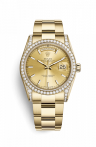 Rolex Day-Date 36 Yellow Gold Diamonds / Oyster / Champagne 118388-0188