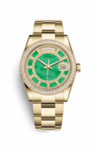Rolex Day-Date 36 Yellow Gold Diamonds / Oyster / Green Jade Carousel 118348-0181