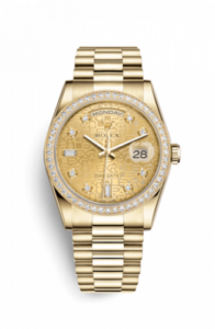 Rolex Day-Date 36 Yellow Gold Diamonds / President / Champagne Computer 118348-0019