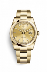 Rolex Day-Date 36 Yellow Gold Domed / Oyster / Champagne 118208-0097