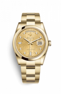 Rolex Day-Date 36 Yellow Gold Domed / Oyster / Champagne Computer 118208-0083