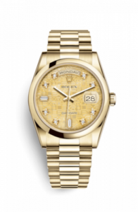 Rolex Day-Date 36 Yellow Gold Domed / President / Champagne MOP Computer 118208-0109