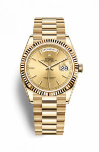 Rolex Day-Date 36 Yellow Gold / Fluted / Champagne / President 128238-0045
