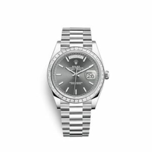 Rolex Day-Date 40 Platinum / Baguette / Grey 228396tbr-0031