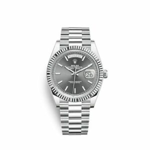 Rolex Day-Date 40 Platinum - Fluted / Slate 228236-0013