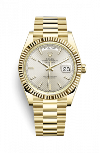Rolex Day-Date 40 Yellow Gold / Silver Diagonal 228238-0008