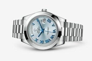 Rolex Day-Date II Platinum Ice Blue Roman 218206-0043
