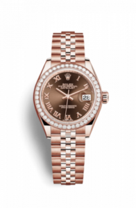 Rolex Lady-Datejust 28 Everose Diamond / Jubilee / Chocolate Roman 279135rbr-0012