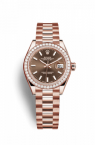 Rolex Lady-Datejust 28 Everose Diamond / President / Chocolate 279135rbr-0005