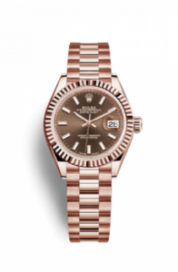 Rolex Lady-Datejust 28 Everose Fluted / President / Chocolate 279175-0007
