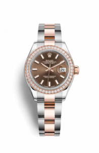 Rolex Lady-Datejust 28 Rolesor Rose Diamond / Oyster / Chocolate 279381rbr-0018