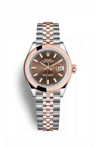 Rolex Lady-Datejust 28 Rolesor Rose Domed / Jubilee / Chocolate 279161-0017