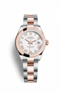 Rolex Lady-Datejust 28 Rolesor Rose Domed / Oyster / White Roman 279161-0022