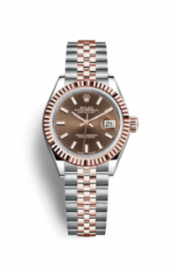 Rolex Lady-Datejust 28 Rolesor Rose Fluted / Jubilee / Chocolate 279171-0017