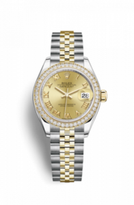 Rolex Lady-Datejust 28 Rolesor Yellow Diamond / Jubilee / Champagne Roman 279383rbr-0009