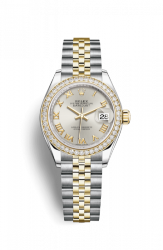 Rolex Lady-Datejust 28 Rolesor Yellow Diamond / Jubilee / Silver Roman 279383rbr-0005