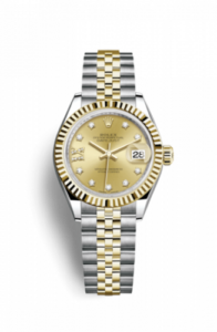 Rolex Lady-Datejust 28 Rolesor Yellow Fluted / Jubilee / Champagne Diamond 279173-0021