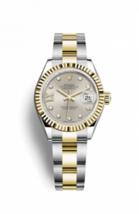 Rolex Lady-Datejust 28 Rolesor Yellow Fluted / Oyster / Silver Diamond 279173-0004
