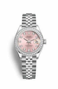 Rolex Lady-Datejust 28 Stainless Steel / Diamond / Pink - Diamond / Jubilee 279384rbr-0003