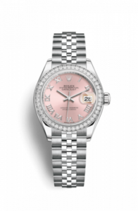Rolex Lady-Datejust 28 Stainless Steel / Diamond / Pink - Roman / Jubilee 279384rbr-0005
