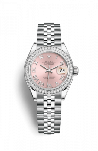 Rolex Lady-Datejust 28 Stainless Steel / Diamond / Pink - Roman / Jubilee 279384rbr-0005