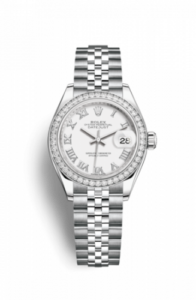 Rolex Lady-Datejust 28 Stainless Steel / Diamond / White - Roman / Jubilee 279384rbr-0019