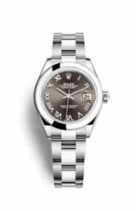 Rolex Lady-Datejust 28 Stainless Steel Domed / Oyster / Dark Grey Roman 279160-0012