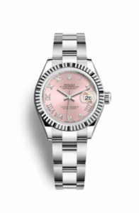 Rolex Lady-Datejust 28 Stainless Steel Fluted / Pink - Roman / Oyster 279174-0018