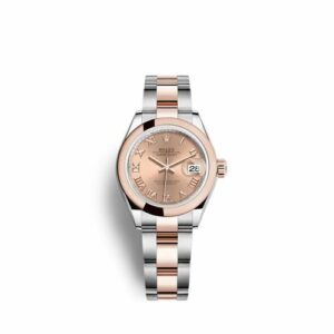 Rolex Lady-Datejust 28 Stainless Steel / Rose Gold / Domed / Rose - Roman / Oyster 279161-0026