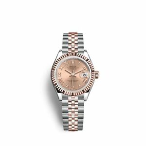 Rolex Lady-Datejust 28 Stainless Steel / Rose Gold / Fluted / Rose - Roman / Oyster 279171-0025
