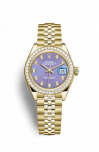 Rolex Lady-Datejust 28 Yellow Gold Diamond / Jubilee / Lavender Diamond 279138rbr-0028