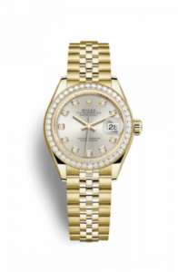 Rolex Lady-Datejust 28 Yellow Gold Diamond / Jubilee / Silver Diamond 279138rbr-0020
