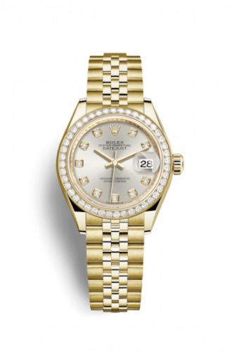 Rolex Lady-Datejust 28 Yellow Gold Diamond / Jubilee / Silver Diamond 279138rbr-0020